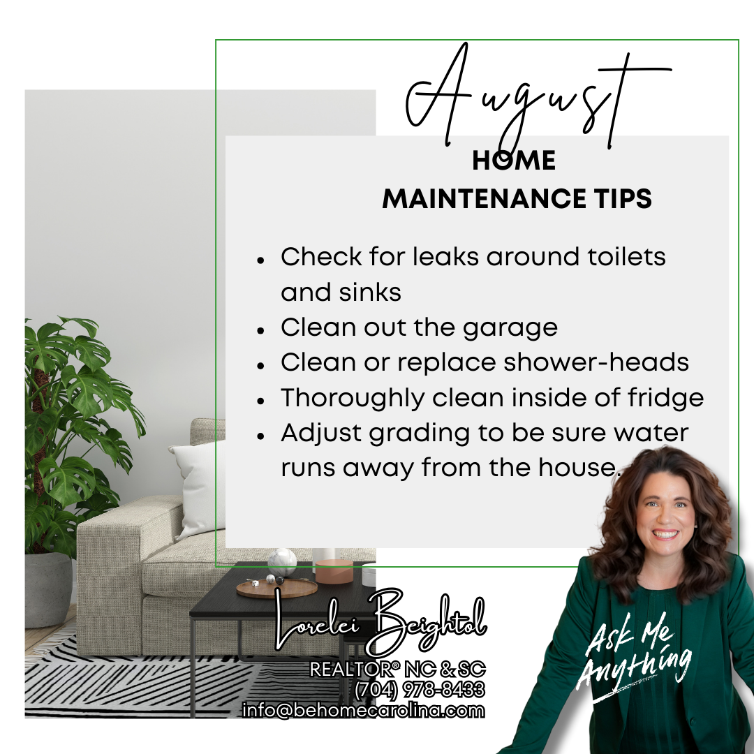 August Home Maintenance Tips for your home!