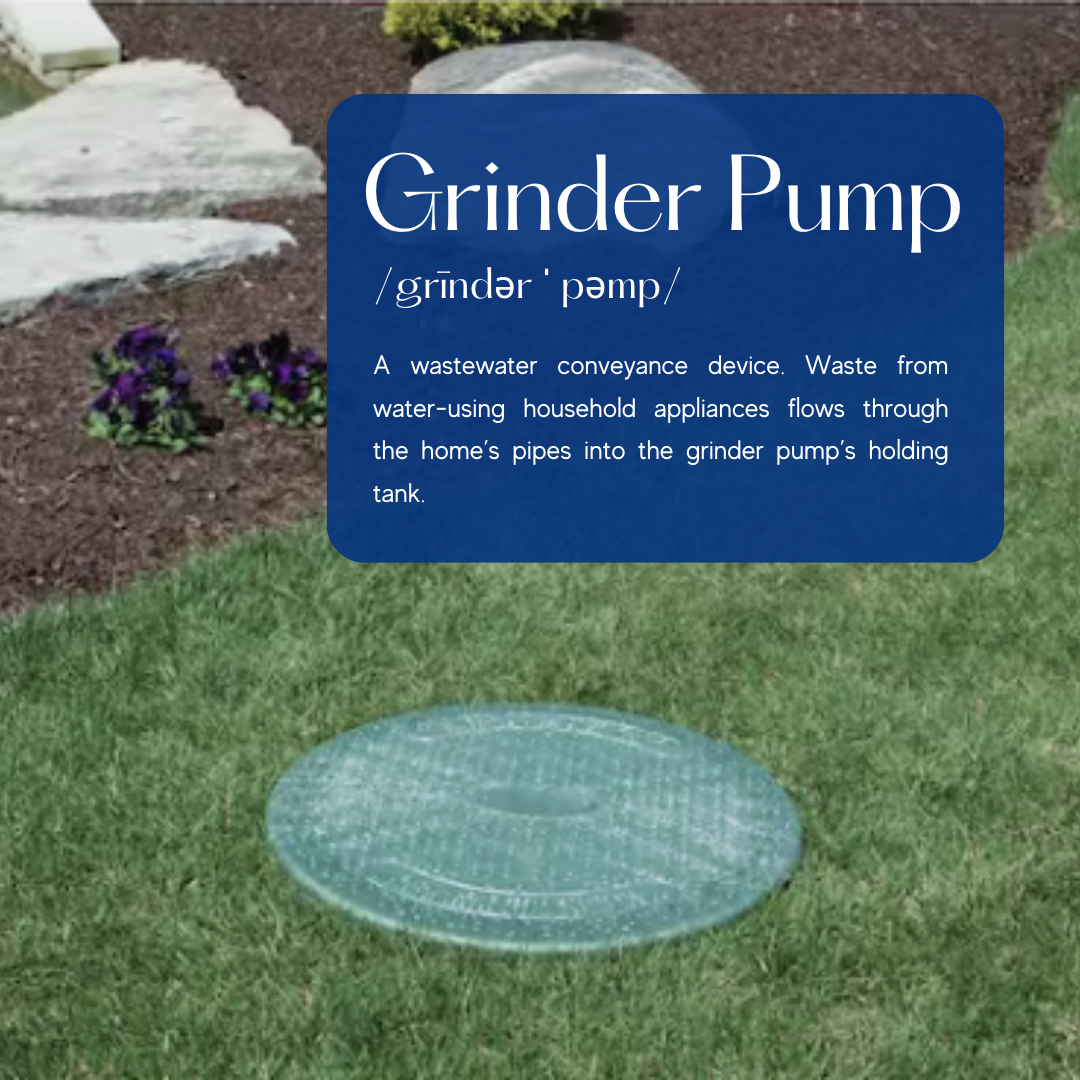 A picture of a grinder pump. Definition of a grinder pump